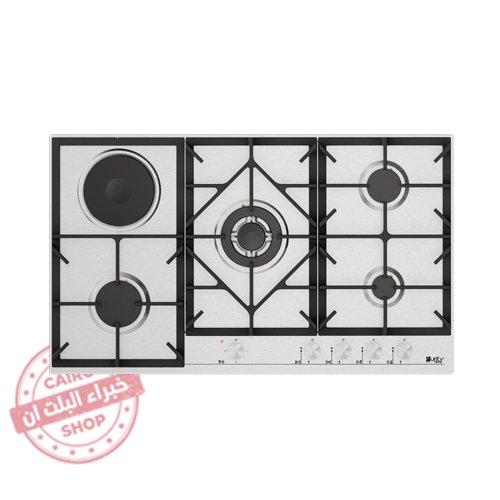 HPT909ES بيورتي مسطح استانلس بلت ان 4عين غاز + 1عين كهرباء تركى حوامل زهر 90سم HPT909ES - Image 1