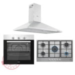 طقم بلت إن سيمفر - شفاط مطبخ هرمي سيمفر - 90 سم - قوة شفط 650 م³/ساعة - موديل - BH90P01 + بوتاجاز بلت إن غاز سيمفر 90 سم استانلس ستيل – 5 شعلات - موديل - BH90SG01 + سيمفر فرن بلت إن غاز 60 سم أسود - موديل – BO60SG01