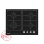 مسطح سيمفر بلت إن غاز 60 سم زجاج أسود، 4 شعلة ساباف، أمان كامل - تركي - H6401HGSSP