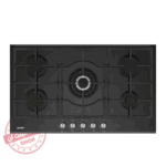 بوتاجاز بلت إن سيمفر غاز 90 سم زجاج أسود، 5 شعلات ساباف، إشعال ذاتي وأمان كامل - موديل - H9505HGSSP