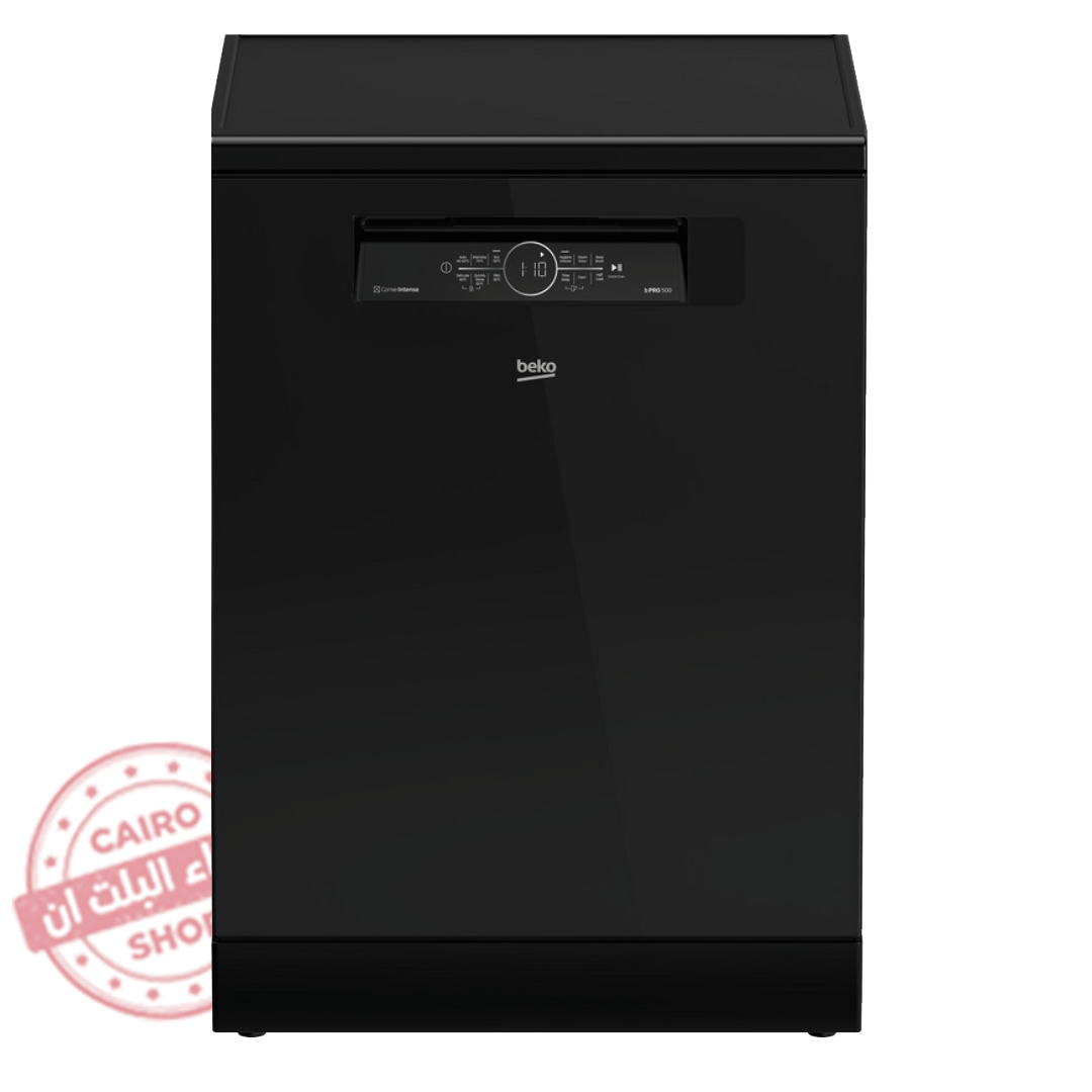 BDFN36531GB غساله اطباق بيكو 15فرد 60سم اسود زجاج شاشه ال اى دى انفرتر بخار هايجين 6برنامج BDFN36531GB - الصورة 1