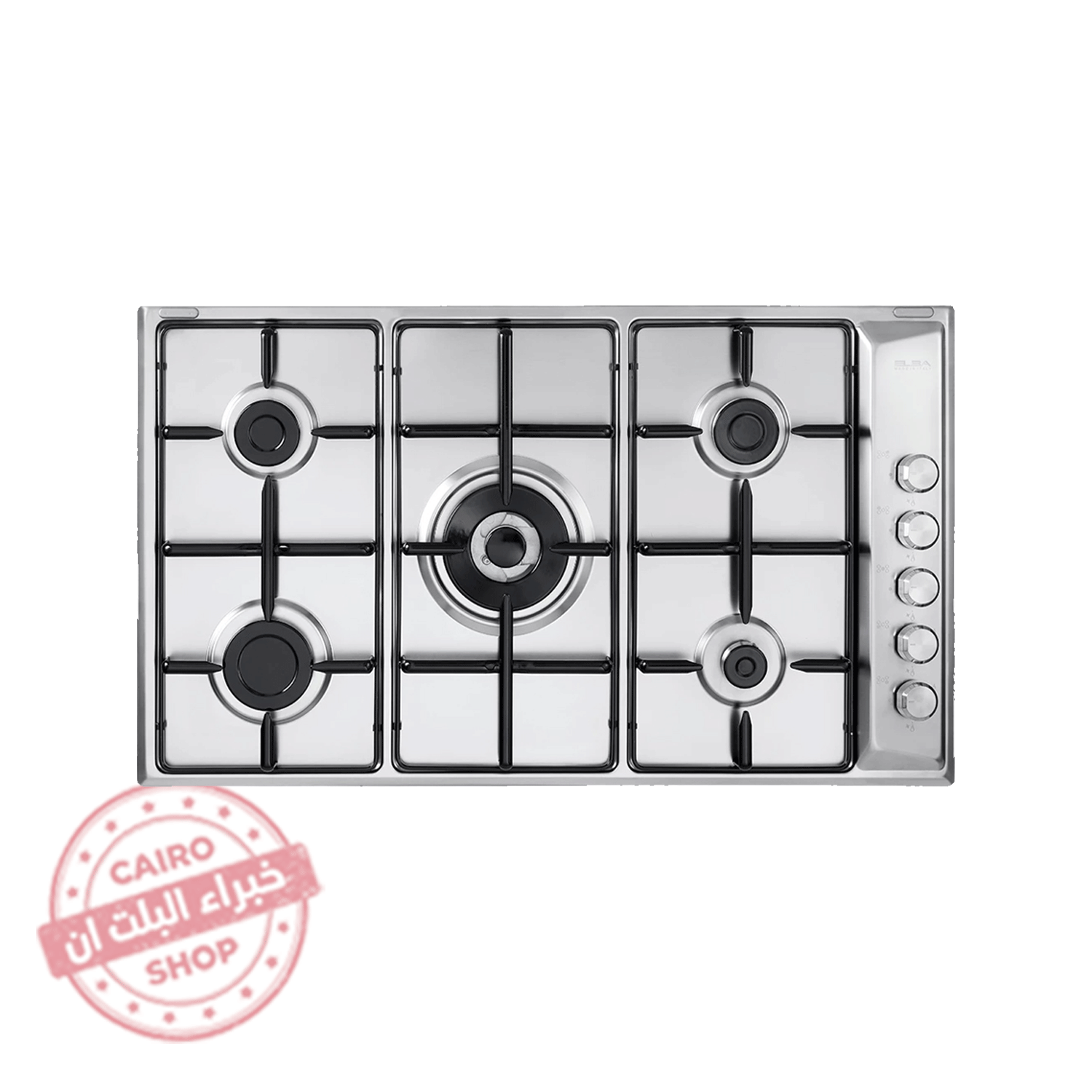 EN90-544XD مسطح غاز بلت إن إلبا 90 سم – 5 شعلات – ستانلس ستيل – إشعال إلكتروني – موديل – EN90-544XD - الصورة 1