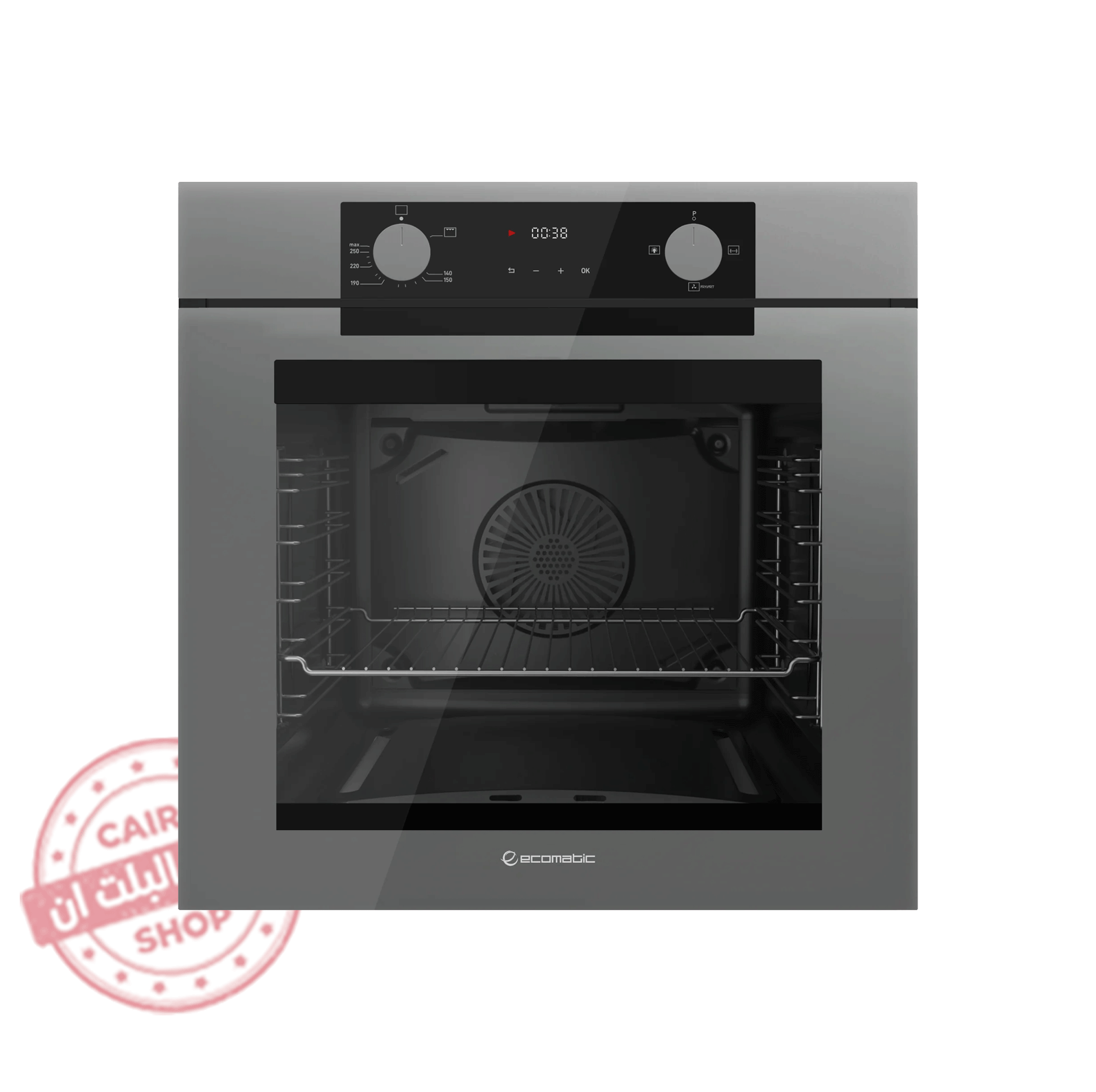 G6604PROGR فرن بلت إن غاز إيكوماتيك 60 سم – رمادي كريستال – 83 لتر – شواية غاز – FRYART – مروحة كونفكشن – Soft Close - G6604PROGR - الصورة 1