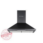 شفاط مطبخ هرمي إيكوماتيك 60 سم أسود – قوة شفط 750 م³/ساعة – فلتر معدني + كربون – H6307BKB