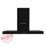 شفاط مطبخ حرف T إيكوماتيك مقاس 90 سم باللون الأسود – 3 سرعات – قوة شفط 1000 م³/س – موديل – H910TBKB