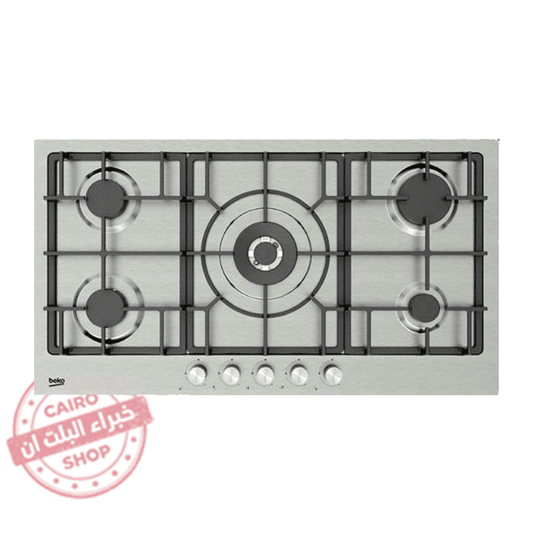 HIMW95226SXEL مسطح بيكو 90سم 5شعلة غاز ستانلس حوامل زهر امان كامل HIMW95226SXEL - الصورة 1