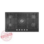 مسطح بيكو 5شعلة 90 غاز زجاج اسود حوامل زهر امان كامل HISW95226SEL