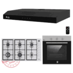 طقم بلت إن بيورتي: فرن غاز 60 سم OPT601GG مسطح 90 سم HPT903S  وشفاط 90 سم PTSLIM BL