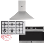 طقم بلت إن بيورتي - شفاط مطبخ هرمي بيورتي 90 سم – قوة شفط 1000 م³/ساعة – موديل - PANSY PLUS 90CM + مسطح غاز بلت إن 90 سم من بيورتي – 6 شعلات – موديل - HPT903S + بيورتي فرن ديجتال بلت إن غاز بشواية غاز 90 سم سيلفر 97 لتر - موديل - موديل – OPT901GXD