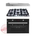 طقم بلت إن بيورتي - فرن غاز بلت إن ديجيتال بشواية 98 لتر – موديل KPD917GG + مسطح بلت إن 6 عين غاز موديل HPT904S + شفاط 90 سم بقوة 450 م3/ساعة موديل PTSLIM 90X