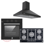 طقم بلت إن بيورتي - فرن بيورتي بلت ان غاز 60 سم أسود مع شواية - موديل - OPT602GG + شفاط بيورتي هرمي - 90 سم - أسود - قوة شفط 650 م3/ساعة - موديل - PANSY 90 BL + بوتاجاز بلت إن غاز بيورتي 90 سم – 5 شعلات SABAF – إشعال أوتوماتيك – HPT939G