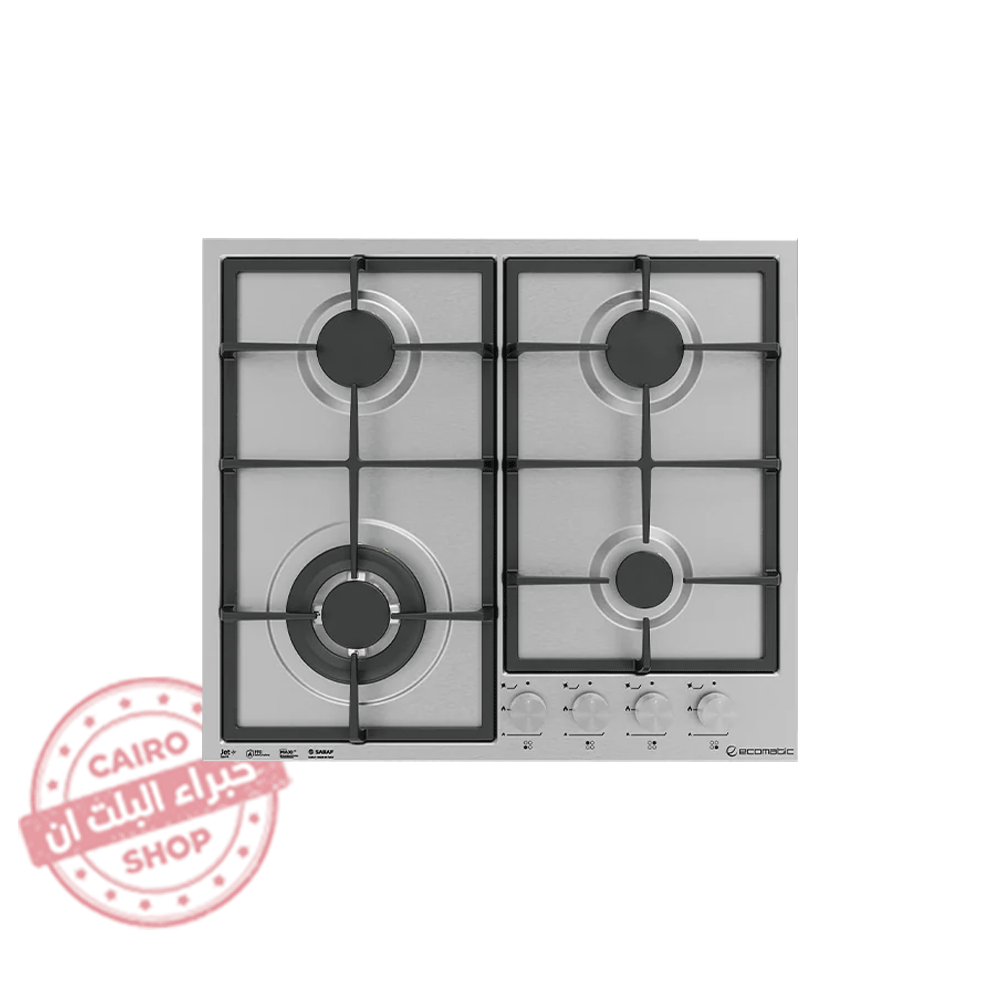 S613C مسطح بلت إن غاز إيكوماتيك – 60 سم – 4 شعلات – ستانلس ستيل – إشعال ذاتي وأمان كامل – موديل – S613C - Image 1