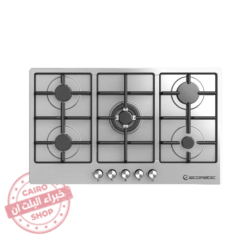 S9003M مسطح غاز إيكوماتيك بلت إن – 90 سم – 5 شعلة – ستانلس ستيل – موديل – S9003M - Image 1