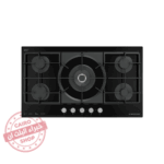 إيكوماتيك مسطح بلت إن غاز– 92 سم XL – 5 شعلات – كريستال أسود – زجاج SCHOTT ألماني – موديل – S987XLC