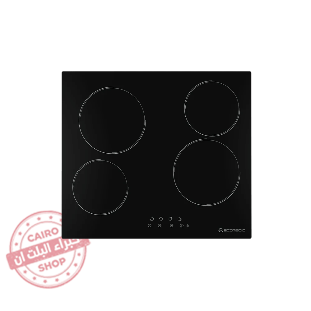 V6007ST مسطح كهرباء إيكوماتيك فيترو سيراميك بلت إن – 60 سم – 4 شعلات تحكم باللمس – موديل – V6007ST - الصورة 1